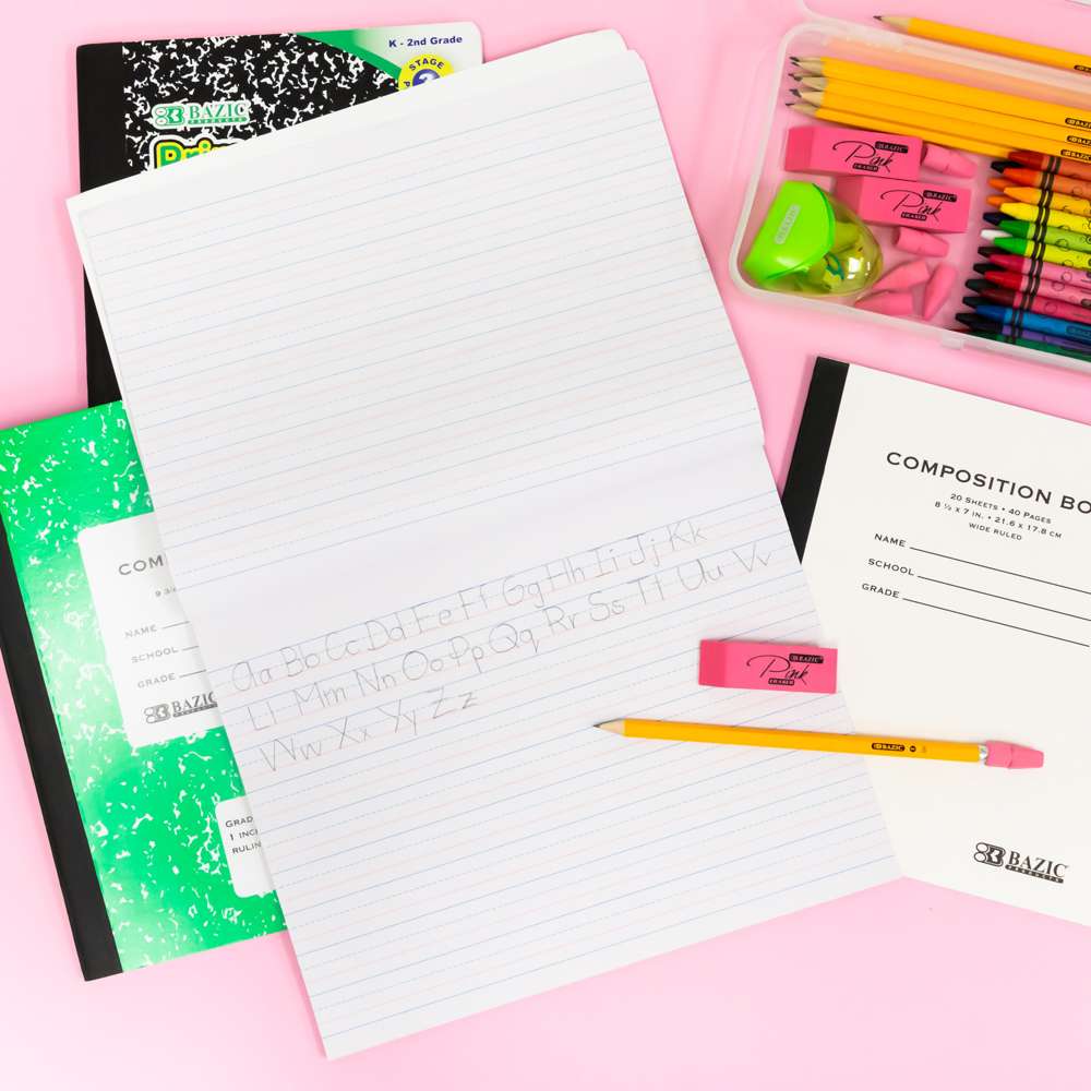 Elementary School Essentials Back to School Supplies Kit Bundle- Grades 1-4  Folders Notebooks Pencils Glue Sticks Markers Ruler Scissors Erasers Fun