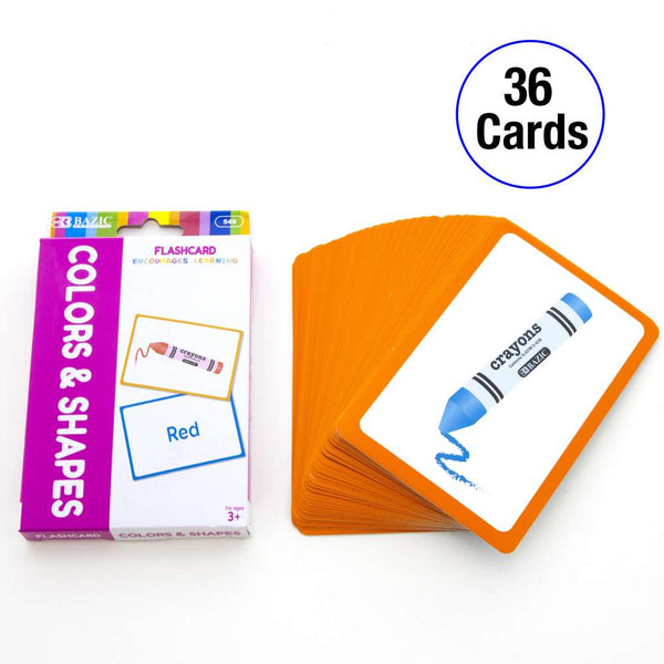 BAZIC Flash Cards Colors Preschool (36/Pack) - Bazicstore