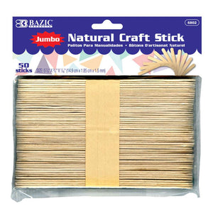 Jumbo Craft Sticks, Natural, 6 x 0.75, 500 Pieces - CK-377601