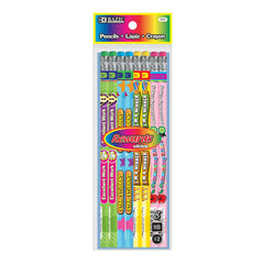 Wood Pencil w/ Eraser Metallic Glitter (8/Pack)