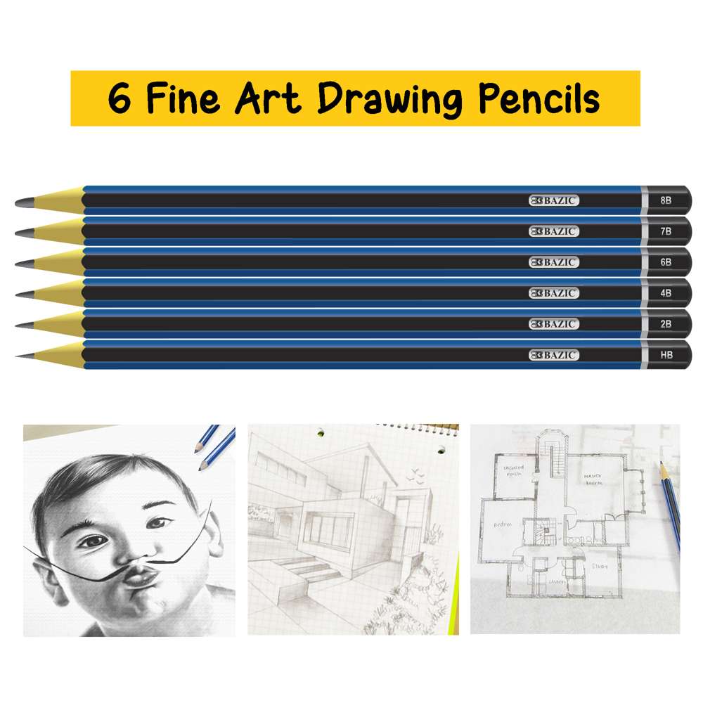 24 Graphite Pencils 2B Premium Sketching Artist Wood Pencil Un-sharpened Drawing