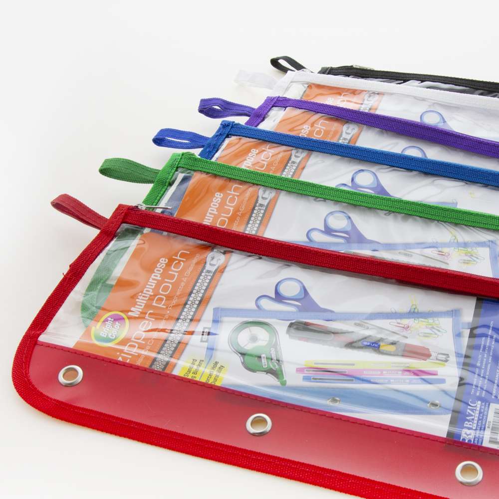  Vin Beauty 3Pcs Mesh Zipper Pouch Pencil Case Clear