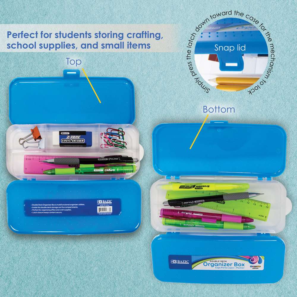 2 Pack Pencil Box, Assorted Color, Plastic Pencil Case For Kids, School  Supply Box, Crayon Box Storage, Plastic Box, Small Storage Box