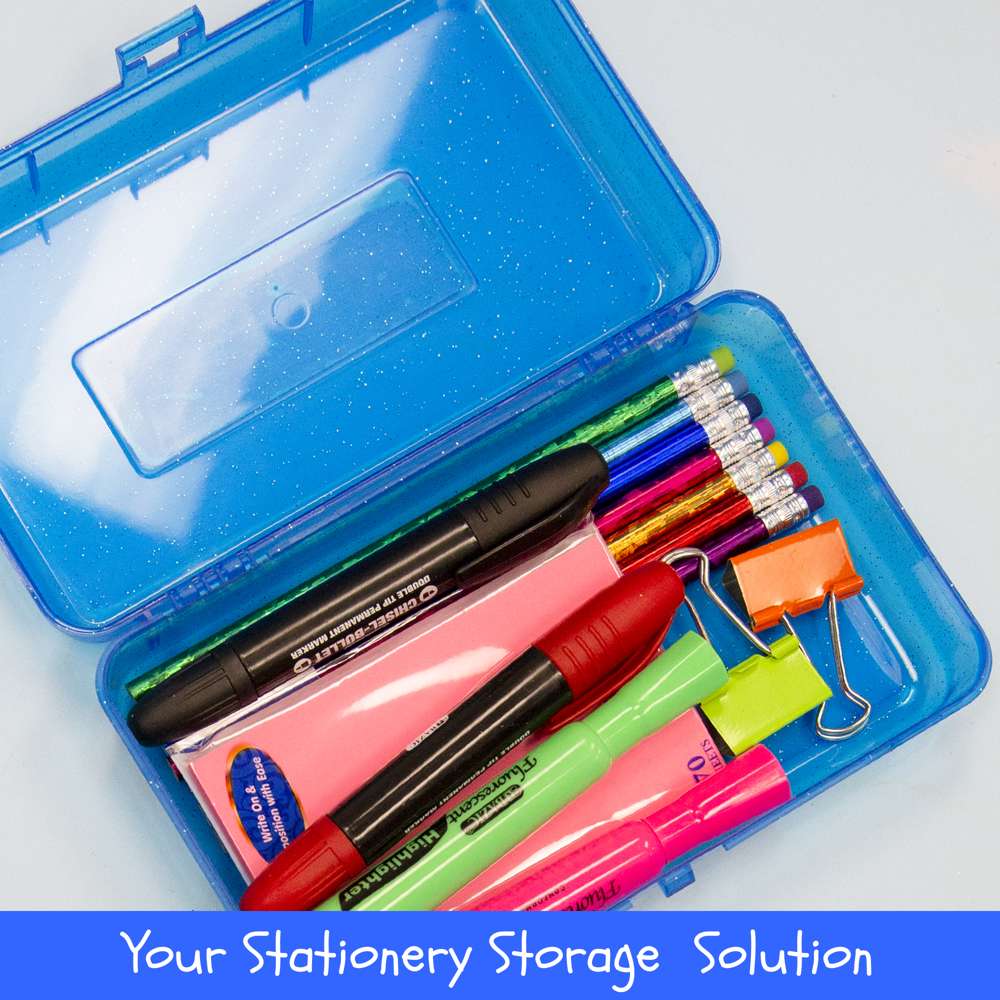 Utility Storage Box - Bright Color Multi Purpose Pencil Box for School  Supplies Durable Plastic Pencil Box 