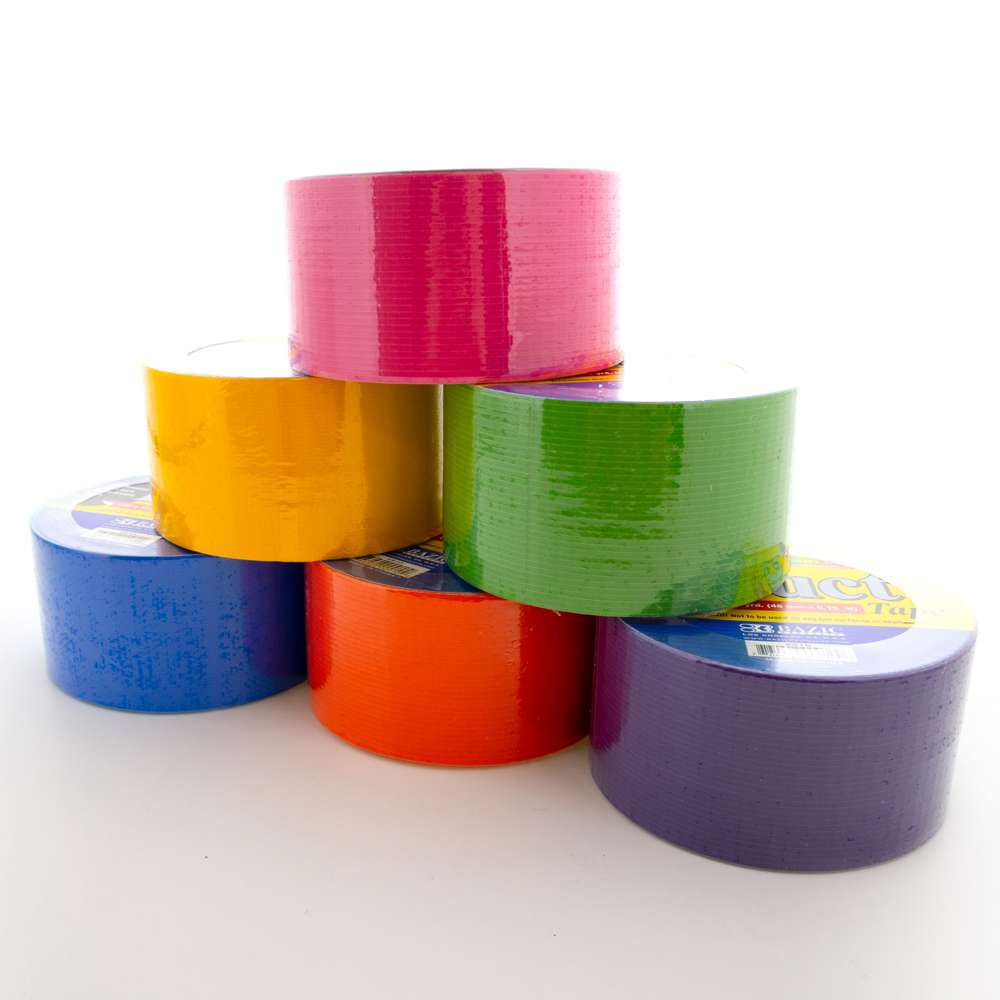 Bazic 1.88 inch x 10 Yard Assorted Fluorescent Colored Duct Tape (36/case)