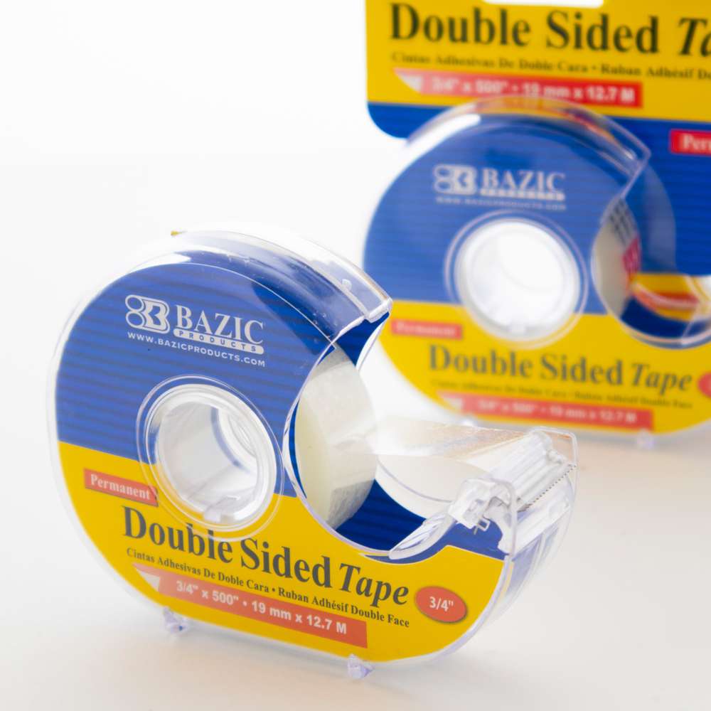 BAZIC Double Sided Permanent Tape 3/4 X 500 w/ Dispenser - Bazicstore