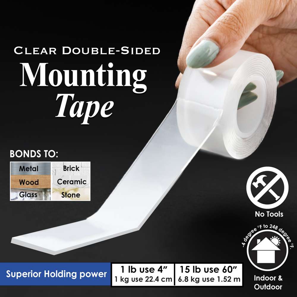 Nano Tape Double Sided Tape Heavy Duty (197IN/16.4FT), Removable Clear  Sticky Adhesive Tape, Reusable Washable Multipurpose Mounting Tape Gel Grip